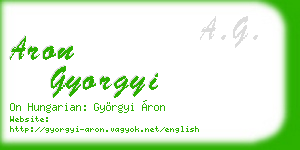 aron gyorgyi business card